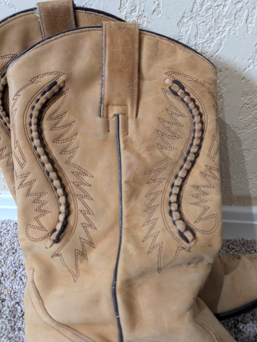 Tan Western Leather Cowboy Boots - Women Jackets & Coats